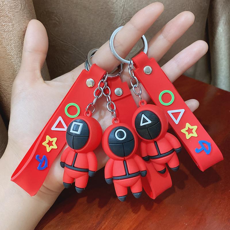 Trendy Men Multi Color Wooden Anime keychain Pack4