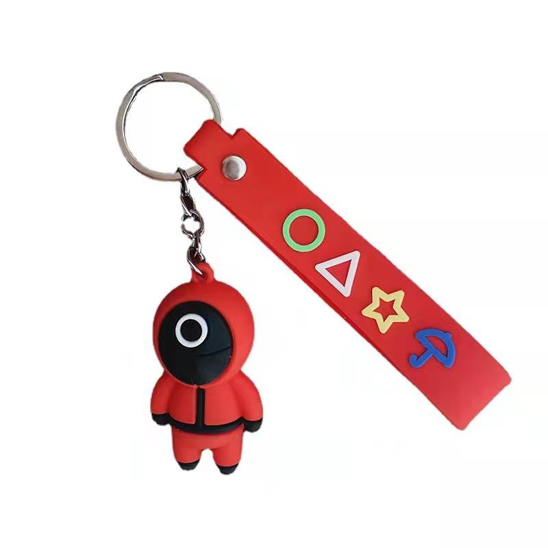 Epaal Anime Cartoon Red Soldier 3D Rubber Silicone Anime Keychain