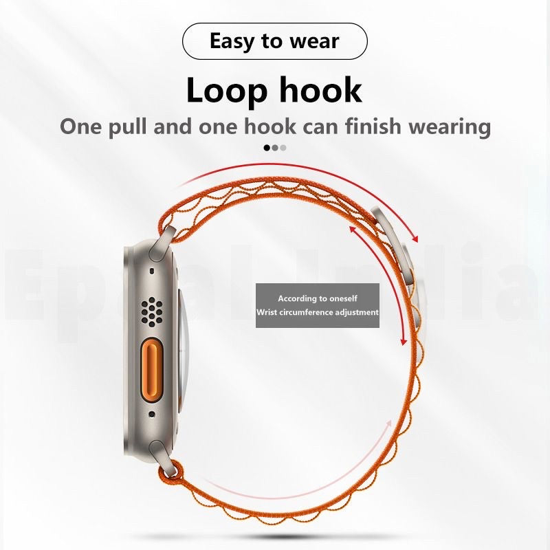 Epaal Alpine Loop Strap For Watch 49mm 45mm 44mm 42mm, With Metal G Hook Smart Watch Strap