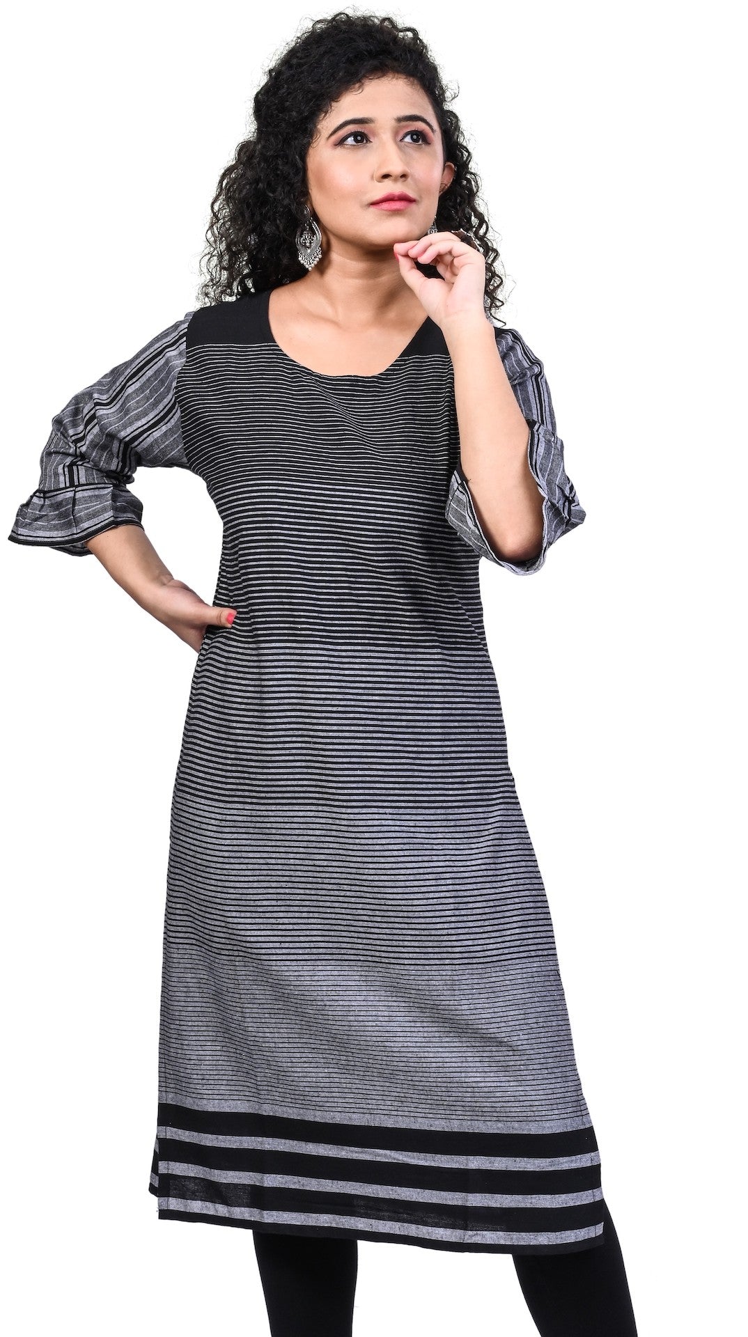 J'TTON Bell Sleeved Cotton Fancy Women Kurta (Summer)